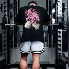 Majin Boo Streetwear 100% Premium Cotton T-Shirt Lightweight Comfortable Top For Gym Bodybuilding Everyday - màu đen - Xem 2