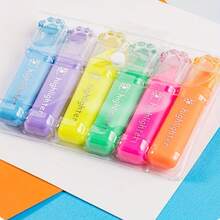 4/6 件装猫爪荧光笔 - 适合青少年和成人的粉彩学习马克笔，不晕染办公用品，考试准备必备品[返校季] - 馬卡龍色 - 查看 8