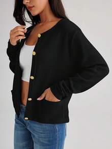 Fall Cardigan Cozy Sweaters - Một người da đen - Xem 3