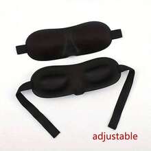1pc Black 3D Eye Mask, Breathable Adjustable, Suitable For Napping, Blocking Light, Portable, Travel Essential Sleep Mask, Women Travel & Vacation Essential - Black - View 6
