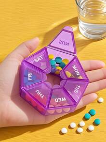 1pc Mini 7-Day Portable Medicine Jewelry Box, Lightweight And Durable Case For Travel And Home Storage - Multicolor - View 12