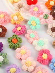 Flor de ganchillo hecha a mano, paquete de material de transformación de espejo, flor decorativa de espejo de Body entero, decoración de marco de espejo de piso hecho a mano, tejido a mano, adecuado para ropa, paraguas, cortinas, parches de tubería de aire acondicionado, ideal para embellecer regalos del Día de la Madre, decoración del hogar de damas, decoración de la habitación de vuelta a la escuela, útiles escolares, celebraciones festivas y decoraciones de fiesta