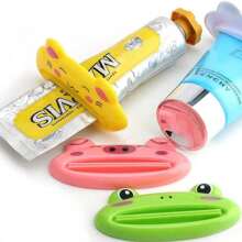 4pcs Toothpaste Squeezer, Dispenser, Holder, Face Wash, Toothpaste Dispenser, Manual Squeeze And Press Device, Small Practical Tools - Frog, Panda, Pig, Cat, Bear, Lip Shaped Toothpaste Squeezer, Christmas & New Year Small Gifts