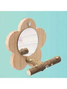 1pc Tiger Stripe Mirror Peony Flower Phoenix Black Stand Toy Platform, Suitable For Bird Cage Perch Parrot Supplies - Multicolor - View 6