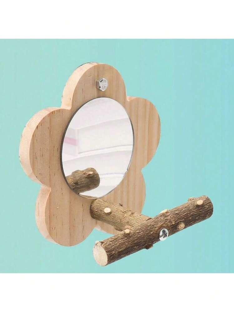 1个虎纹镜面牡丹花凤凰黑色支架玩具平台，适用于鸟笼栖木鹦鹉用品 - 彩色 - 查看 6