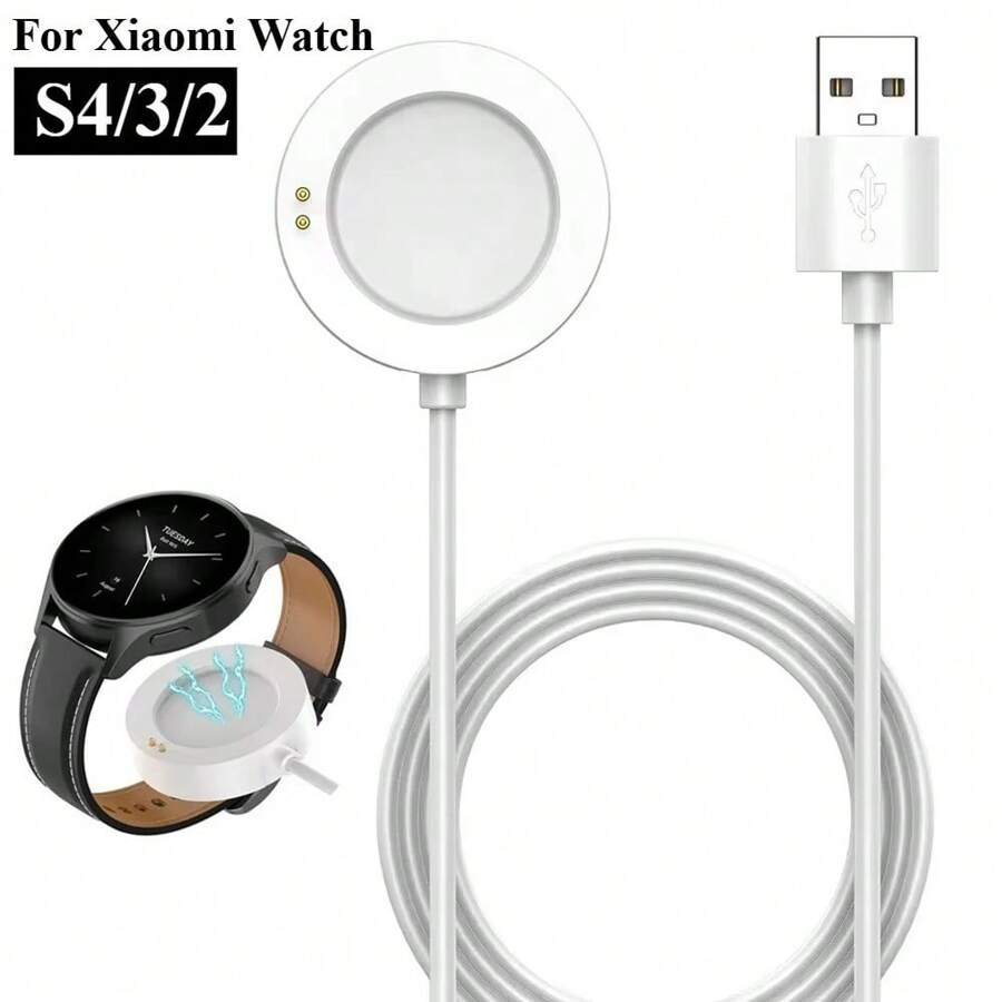 Smartwatch Magnetic Charger 100cm USB Cable Compatible With Xiaomi Watch S4 S3 S2 & Watch 2 Pro Replacement Fast Charging Durable Long Cord Smart Watch Accessories Universal Fit High Quality