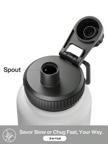 18/26/40 oz Insulated Stainless Steel Sports Water Bottle with Spout & Handle Lids,Wide Mouth Water Jug with Double Walled Leak Proof Keep Cold for 24 Hrs Hot for 12 Hrs - 40oz白色 - 查看 8