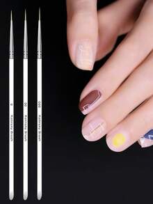 Juego de 3 piezas de bolígrafos para pintura de arte de uñas, varillas de cristal transparentes, bolígrafos de dibujo de alambre, bolígrafos de gancho de flores, bolígrafos de pintura, productos para uñas, herramientas para uñas, accesorios para uñas