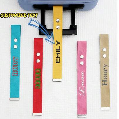 1pc Customized Embroidered Sports & Outdoor Luggage Tag, Personalized Luggage Label, Custom Luggage Strap, Travel Accessory, Luggage Ribbon, Luggage Tag, Accept Logo Customization