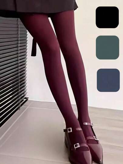 زوج من جوارب نسائية معتمة ذات بطانة تدليك، 280 دنير لتنحيف وتشكيل الجسم، ألوان متعددة، أنيقة وجذابة