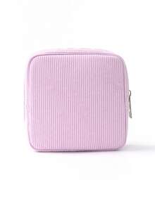 Bolsa de almacenamiento de toallas sanitarias de pana - Portátil y duradera, con cierre de cremallera, ideal para viajes y uso diario, gran capacidad, puede almacenar toallas sanitarias, tampones y talla grande, de vuelta a la escuela, viaje a la playa, bolsa de cosméticos, útiles escolares, artículo esencial para vacaciones, bolsa de almacenamiento de toallas sanitarias para estudiantes y trabajadores de oficina, organizador de artículos de tocador de viaje, bolsa de almacenamiento de regalo esencial