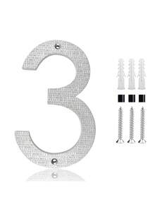 5/8 Inch 3D Floating House Numbers And Letters, ABS Modern House Number,Garden Door Mailbox Decor Numbers With Nail Kit, Modern Address House Numbers, Applicable To Apartments Houses Streets Outdoor Signs Home Decor Christmas Decoration - Textured Silver - View 26