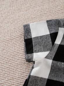 Yierying Pelele de manga corta de estilo casual rojo, negro y blanco para bebé niño, primavera/verano - Blanco y Negro - Ver 7