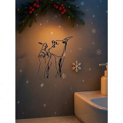 1 PIEZA Cartel de metal con arte abstracto elegante para Navidad - Perfecto para el hogar, la oficina, las cafeterías y talla grande | Regalo ideal para inauguración de casa y artículo de colección antiguo, perfecto para decoración de habitaciones. Adecuado para decoración del hogar moderna, decoración del hogar, decoración de habitaciones, decoración de dormitorios, decoración de baños, resistente al agua, a la oxidación y duradero, decoración de pared