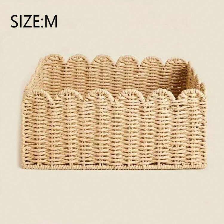 1个波西米亚风格编织收纳篮 - 多功能收纳盒，大容量收纳篮，适用于家庭、厨房、浴室、卧室、办公室，可放置在架子和抽屉上。 - 多色 - 查看 4