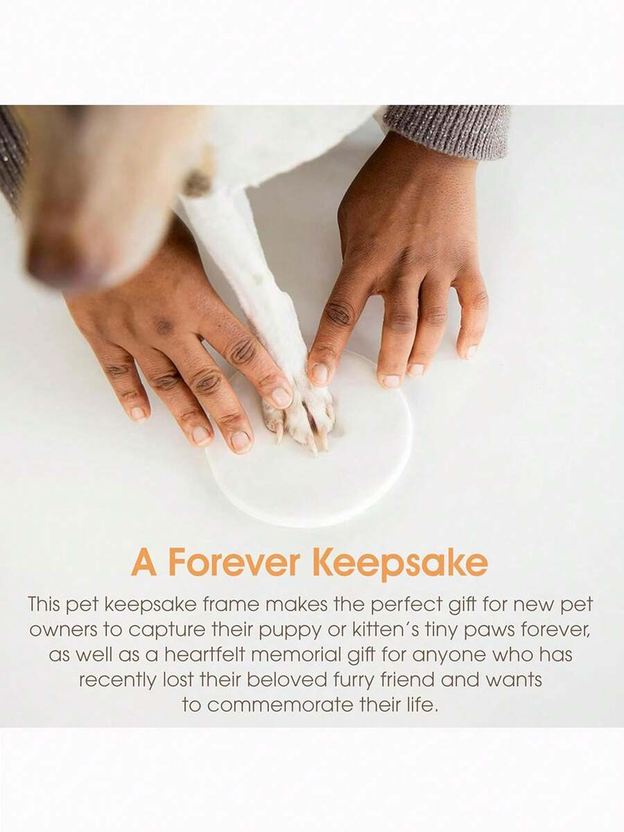 1pc Pet Nose Print Memorial Plaque Handprint Clay Set, Cat Dog Paw Print DIY Clay Imprint Ink Pad, White