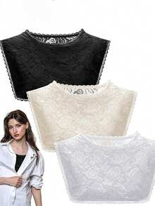 1pc Women's New Fashion Knitted Fake Collar, Simple Neckline Anti-Exposure Dickey For Dress For Christmas Decor - Korean Style Fashion All-match Fake Collar - View 8