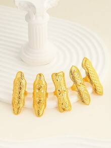 1pc Vintage Middle Eastern Dubai Hollow Embossed Floral Design Open Ring For Women, Suitable For Parties, Gatherings, Gifts, And Daily Wear