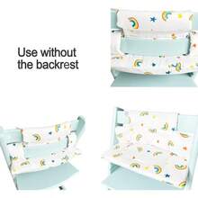 高脚椅坐垫与 Stokke Tripp Trapp Chiar 高脚椅内衬布套兼容，填充白色彩虹色 - 五彩的 - 查看 4