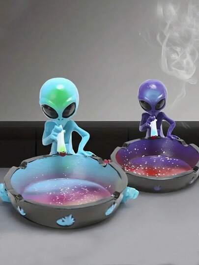 Cinzeiro criativo alienígena requintado, cinzeiro personalizado de resina estilo alienígena, decoração para várias ocasiões para todos os tipos de cômodos, ótimo para Natal, Halloween, Páscoa, Ação de Graças - sem necessidade de decoração