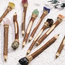 1 cây đũa thạch anh tự nhiên, quà tặng sáng tạo tự làm, gậy chữa bệnh bằng năng lượng dành cho học sinh, quà tặng Halloween. - Bút gỗ đá nguyên bản - Xem 9