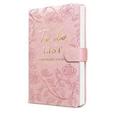 To Do List Notebook & Daily Planner, Leather-Bound With Magnetic Closure | 64 Undated Pages | Task/Water/Habit Tracker