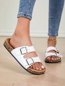 New Large-Size Men's Slippers With Soft Cork Soles, Outdoor Beach Slippers, Lightweight And Comfortable Home Non-Slip Women's Slippers - trắng - Xem 6