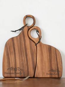 1pc Customized Cutting Board, Personalized Engraving, Mother & Child Cooking Food Board Set, Can Customize Name Or Preferred Text, Unique And Meaningful, Ideal Gift For Father/Mother, Husband/Wife, Boyfriend/Girlfriend, Perfect For Wedding, Family Gathering, Anniversary, Father's Day, Mother's Day, Valentine's Day, Christmas, Multi-Functional, Durable, Decorative, Reusable - Brown - View 4