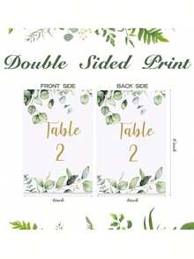 31 peças Números de Mesa de Casamento Dupla Face Dourados 1-25/30 com Número de Mesa Principal - Design de Eucalipto Verde, Adequado para Casamento, Aniversário e Decoração Central da Festa do Chá de Panela, Cartões Dupla Face de Eucalipto Verde Decoração Central da Festa para Casamento, Chá de Bebê, Aniversário, Chá de Panela (Dourado, Preto)