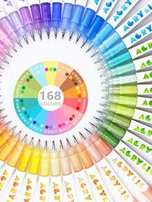 广纳全新168支会计笔套装，包含大容量中性笔、绘图笔、荧光笔和马克笔，适合办公和艺术绘画，也是生日礼物、母亲节礼物、派对礼物和毕业礼物的绝佳选择。