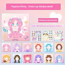 1pc Makeup Change Sticker Book For Kids Girls, 3-6 Years Old, Beauty Princess Dress-Up Sticker Puzzle Game - Multicolor - View 28