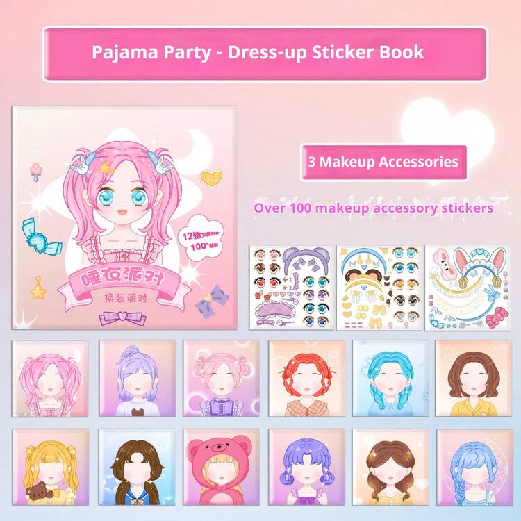 1pc Makeup Change Sticker Book For Kids Girls, 3-6 Years Old, Beauty Princess Dress-Up Sticker Puzzle Game - Multicolor - View 28