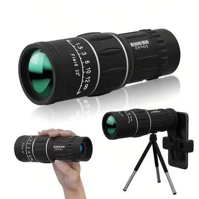 1 pieza Nuevo telescopio monocular portátil de alta definición y alta magnificación para visión nocturna con adaptador para smartphone, adecuado como regalo de cumpleaños, regalo de Pascua, regalo de San Valentín, regalos, juguetes, nuevo lanzamiento talla grande vendido, nuevo lanzamiento talla grande popular, nuevo lanzamiento, novedad de juguete, juguetes de pareja, juguetes de disfraz, juguetes creativos, telescopio