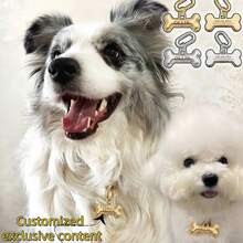 Custom Dog Tags Personalized Pet, Custom Dog Tags Fashion Personalized Double Sided Carved Cat And Dog Tags Carved Pet Bone Shape Personalized Dog ID Tags Carved Cat Dog Puppy Pet Dog Tags Luxury Collar Tags Dog And Dog