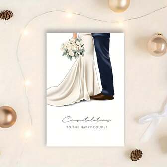 Tarjeta de felicitación de boda de fantasía divertida con sobre (11cm*16cm) - Papel de alta calidad y diseño creativo - Perfecto para la novia, el novio y los invitados - Espacio en blanco personalizable para deseos - Decoración elegante para eventos y regalo personalizado para la pareja (1 pieza)