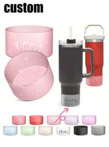 Personalized Name, Silicone Boots, Cups - Accessories Non-Slip Silicone Cup Cover, Suitable For 12-40oz Silicone Cup Cover, Non-Slip Protective Base, Suitable For Valentine's Day, Women, Mother's Day, Thanksgiving, Christmas Holiday Gifts - Female Cup Accessories Water Cup, Bottle Protection Bottom Cover, Cup Accessories