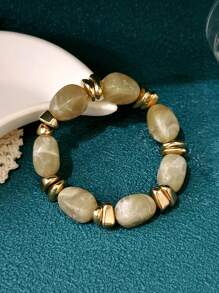 1pc Fashionable Vintage Bohemian, Exaggerated Thick Acrylic Beaded Bracelet, (Can Be Freely Matched Into Multiple Stacked Bracelets), Suitable For Women, Couples, Parties, Daily Wear, Luxury & High-End