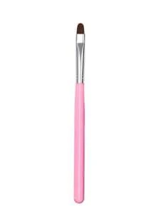1pc White & Pink Flat Head Nail Art Gel Painting Brush