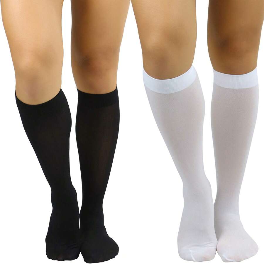 1/2/3 Paia di calze a mezza gamba in velluto di colore unito, sottili e aderenti, calze compressive snellenti, calze decorative, calze lunghe da sport all'aperto, stile JK Lolita, adatte per primavera, estate, autunno e uso quotidiano
