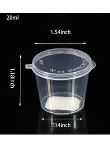 25/50pcs Disposable Sauce Cups With Lids, Takeout Dipping Sauce Containers For Chili, Garlic, Pickles, Passion Fruit Dip