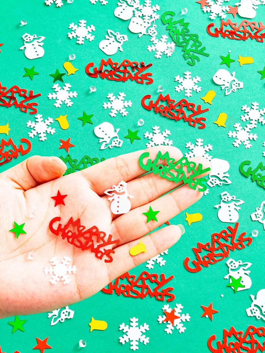 15/30/50g Weihnachts-Konfetti Tischglitzer, Metallic-Folien-Pailletten mit Strass, helle Weihnachts- und Neujahrs-Tischdekoration für Partys