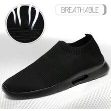 Mens Slip On Shoes Tennis Sports Sneakers Lightweight Casual Dress Summer Beach Slippers-2025 - 黑色 - 查看 10
