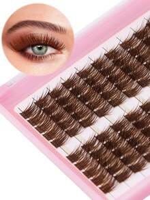 120pcs 12 Rows Lashes Cluster 12mm,14mm,16mm,18mm,20mm To Choose Individual Eyelash Extension Lash Clusters - Brown - View 6