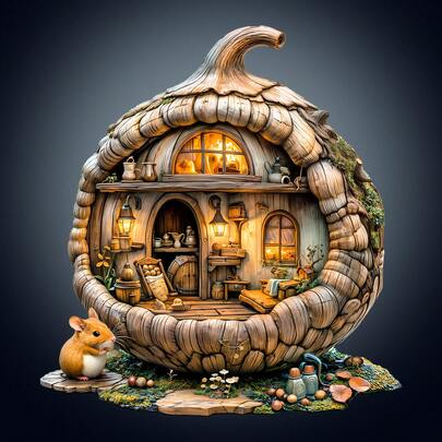 Acorn Mouse - Wooden Puzzle, Asymmetrical Animal Shaped Wooden Jigsaw Puzzle Toy, Unique Party Game Gift, Decorative Art Painting, Tabletop Magic Puzzle, Unique Children's Educational Puzzle, Holiday Gift, Suitable For Kids, Christmas Gift, Back To School Gift, Birthday Gift