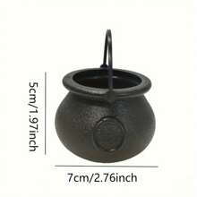 6/12 件迷你女巫桶大锅水壶、新奇糖果水壶、万圣节黑色大锅糖果架、女巫大锅、大锅万圣节派对礼物