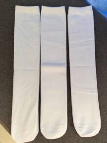 5 Paar Kinder Weiße Überknie-Socken, gerade Röhren lange Socken ohne Ferse, Jungen & Mädchen Outdoor Sport Fußball Weiße Socken, Kindergarten & Grundschule Uniform Weiße Socken, Rückkehr zur Schule Hohe Röhrensocken, Wadensocken, geeignet für alle Jahreszeiten