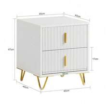 SoBuy FBT115-W Bedside Table With 2 Drawers For Box Spring Bed, Sofa Table, Side Table, Telephone Table, Nightstand, White W X H X D Approx.: 40 X 47 X 40 Cm - White - View 3