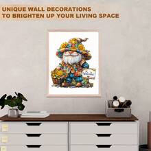 Sunflower Gnome - Wooden Puzzle, Asymmetrical Shape Animal Wooden Puzzle Toy, Unique Party Game Gift, Decorative Art Painting, Tabletop Magic Puzzle, Unique Children's Educational Puzzle, Holiday Gift, Suitable For Kids, Christmas Gift, Back To School Gift, Birthday Gift