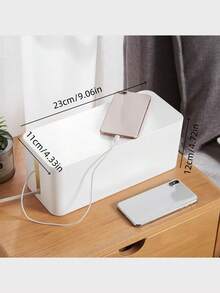 Multifunctional Nordic Style Plastic Cable Management Box, Desktop Organizer, Suitable For Wire Organization And Storage, Large Capacity For Hiding Sundries, Dustproof And Insulated Design, Suitable For Office Desks, TVs, Computers, USB Hubs And Power Strips, Space-Saving Home Organization Solution.