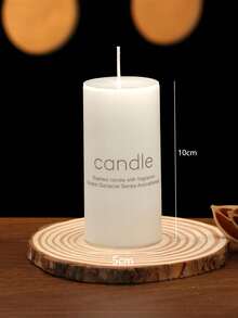 1 pièce Bougie colonne de style européen classique blanche ivoire, bougie romantique sans fumée pour la maison/le mariage/l'hôtel